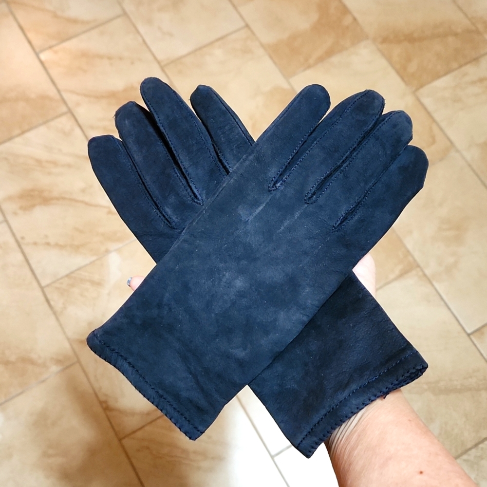 Grandoe Ladies Black Sueded Leather Gloves